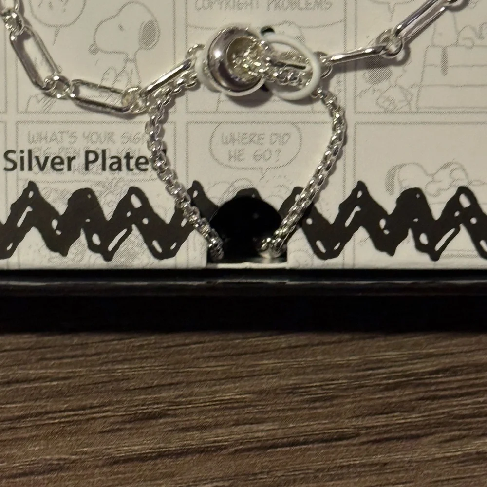 Peanuts silver plated adjustable charm bracelet